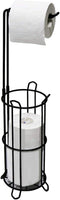 Minggoo Freestanding Bathroom Toilet Paper Holder Stand and Dispenser -Bathromm Storage Organization-Holds 4 Rolls -Metal Wire Black