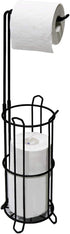 Minggoo Freestanding Bathroom Toilet Paper Holder Stand and Dispenser -Bathromm Storage Organization-Holds 4 Rolls -Metal Wire Black