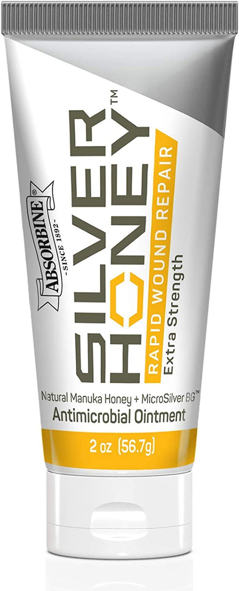 Absorbine Silver Honey Rapid Wound Repair Ointment, Manuka Honey & MicroSilver BG, Veterinarian Tested Horse & Animal Wound Care, 2oz Tube
