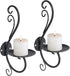 Candle Sconces Wall Decor Black Candle Holder for Pillar - Rustic Decorative Metal Candles Set of 2 for Living Room, Farmhouse, Fireplace, Wedding