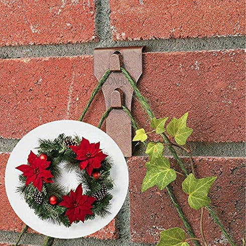 EONHUA Brick Hook Clips for Hanging- Brick Wall Clips for Hanging,Steel Hooks Brick Lights Wreaths Pictures Hanger Fits Brick 2 1/4 to 2 3/8 inch in Height (6PCS (Fits Brick 2 1/4 to 2 3/8))