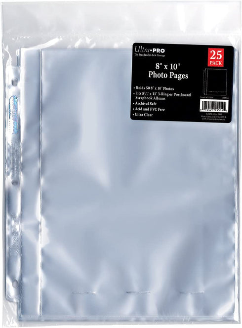 Ultra Pro 8x10 Photo Page 25 ct. Pack for 8.5'' x 11'' Album