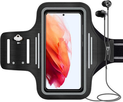 ykooe Phone Running Holder Armband for Samsung Galaxy S22 S21 S20 FE Plus Ultra S10 S9 A12 A13 A32 A52 A53 A03s Note 20 Google Universal Men Women Arm Bands Case with Card Holder for Jogging Walking