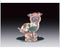 Everspring Imports Painted Blown Glass Pig on Oval Mirror Figurine