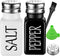 Salt and Pepper Shaker Set,Farmhouse Salt and Pepper Shakers,Vintage Glass Black and White Shaker Set With Stainless Steel Lid, Easy To Fill And Clean