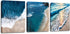 Seascape Wall Art Blue Ocean Canvas Print Sea View Theme Sunset Beach Nature Scenery Pictures with Frame for Living Room Bathroom Bedroom Decoration