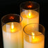 Homemory Flickering Flameless Candles, Battery Operated Acrylic LED Pillar Candles with Remote Control and Timer, Ivory White, Set of 3