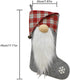 Sucpur 2Pcs Christmas Stocking, 17.7x7.87inch Beard Plaid Red Grey Faceless Doll Christmas Stocking Rudolph Print Xmas Stockings Sock Gift Bag Pendant Stocking Hot Snowman Decorations