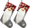 Sucpur 2Pcs Christmas Stocking, 17.7x7.87inch Beard Plaid Red Grey Faceless Doll Christmas Stocking Rudolph Print Xmas Stockings Sock Gift Bag Pendant Stocking Hot Snowman Decorations