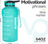 Venture Pal Water Bottle with Motivational Time Marker & Straw, BPA Free Leak Proof Water Jug to Remind You Drink More Water for Fitness and Outdoor Enthusiasts