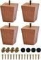 BUYGOO 3inch Wood Furniture Legs Sofa Legs Set of 4 Square Couch Legs Mid-Century Modern Replacement Legs for Armchair Recliner Coffee Table Dresser