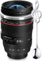 Camera Lens Coffee Mug,Comes with a Musical Note Spoon,Novelty Stainless Steel Camera Lens Mugs for Music Lover Photographer Filmmaker,by POXIWIN