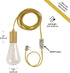 Globe Electric 69998 Emile 1-Light Plug-in Exposed Pendant, 15-ft Yellow Cloth Cord, in-Line On/Off Rocker Switch, Mellow Socket, 180"