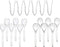 Disposable Serving Utensils, Plastic Serving 10" Spoons 10" Forks & 6" Tongs 6 Of Each, Pack of 18. … (Clear)