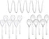 Disposable Serving Utensils, Plastic Serving 10" Spoons 10" Forks & 6" Tongs 6 Of Each, Pack of 18. … (Clear)