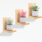 Small Floating Shelf for Wall, 4 Inch Natural Wood Wall Shelves Display Ledges for Small Plant Wall Shelf Compact Style Decor Mini Hanging Display Shelves for Livingroom Bedroom, Pine Wood, Set of 3