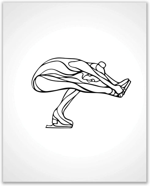 Minimalist Figure Skating Ice Dancing Wall Art Prints - Set of 4 (8x10) Inch Unframed Poster Photos