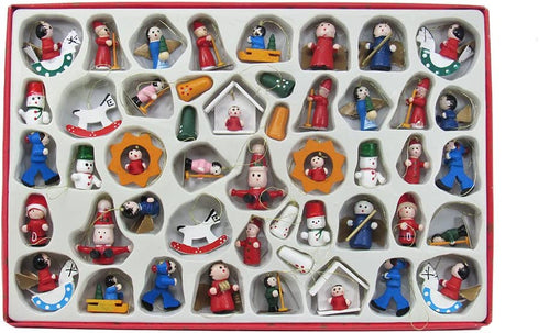 Kurt Adler Petite Treasures Wooden Ornament, Set of 48