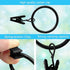 110PCS Curtain Rings with Clips, Premium Drapery Clips with Rings, Metal Hangers Drapes Rings Rustproof, Fits Diameter 5/8 in Curtain Rod Black