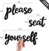 Please Seat Yourself Bathroom Sign 4 Pieces DIY Farmhouse Rest Room Wall Decor Funny Signs for Door Rustic Design Relax Quotes and Sayings for Family and Kids Decorations Wooden Waterproof BLACK