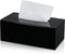 Kamehame Tissue Box Cover Rectangle Acrylic Tissue Holder 10.2x5.5x3.9 Inch Black Dryer Sheet Holder Container Tissue Dispenser for Home Bathroom Kitchen and Office