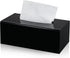 Kamehame Tissue Box Cover Rectangle Acrylic Tissue Holder 10.2x5.5x3.9 Inch Black Dryer Sheet Holder Container Tissue Dispenser for Home Bathroom Kitchen and Office