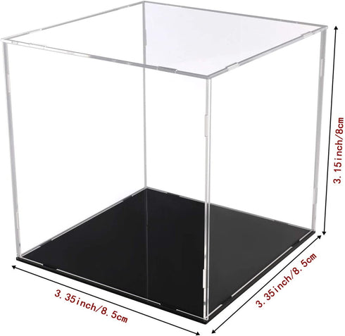 A+ DESIGN Clear Acrylic Display Case Assemble Collectibles Box Alternative Glass Case for Display Action Figures Home Storage & Organizing Toys (3x3x3 inch; 7.5x7.5x7.5 cm)