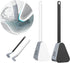 Toilet Cleaning Brush, (White/Black, 2-Piece Set) Golf Toilet Brush Holder Set, Toilet Brush 360° Deep Cleaning, Self Opening and Closing Water Proof Base, Non SlipToilet Brush Quick Drying