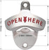 2PCS Stainless Heavy Duty Alloy Wall Mounted Beer Bottle Opener and Cap Catcher for Man Cave Home Bar Bartender Gifts (Silver )