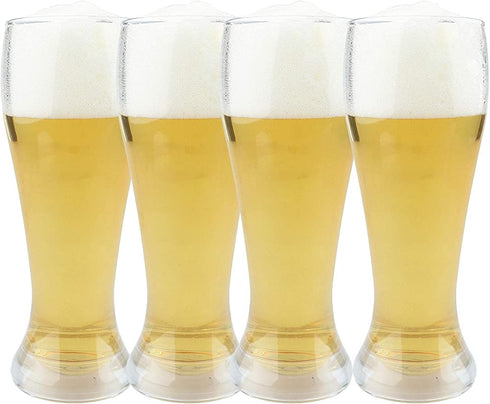 Plastic Pilsner Glasses, 16 oz Unbreakable Classic Beer Glasses, Clear Drinking Glass, BPA Free (Set of 4?