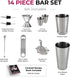 FineDine 14-Piece Cocktail Shaker Set Bartender Kit - Boston Shaker w/ Strainer, Bar Jigger, Bar Spoon & More - Full Stainless Steel Cocktail Set w/ Bar Tools - Drink Mixer Bar Set - Bar Accessories