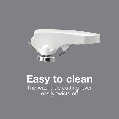 Proctor Silex Power Electric Automatic Can Opener with Knife Sharpener, Twist-off Easy-Clean Lever, Cord Storage, White (75224PS)