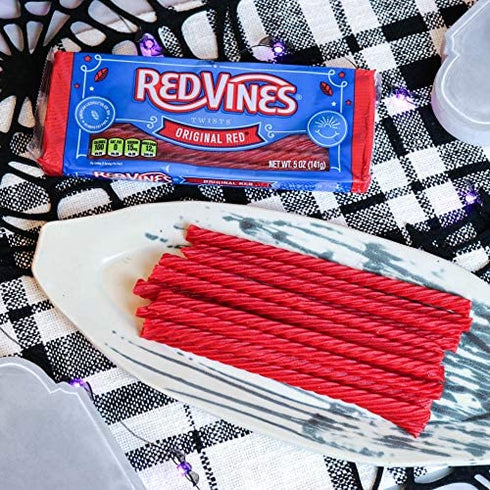 Red Vines Licorice, Original Red Flavor, 5oz Tray, Soft & Chewy Candy Twists