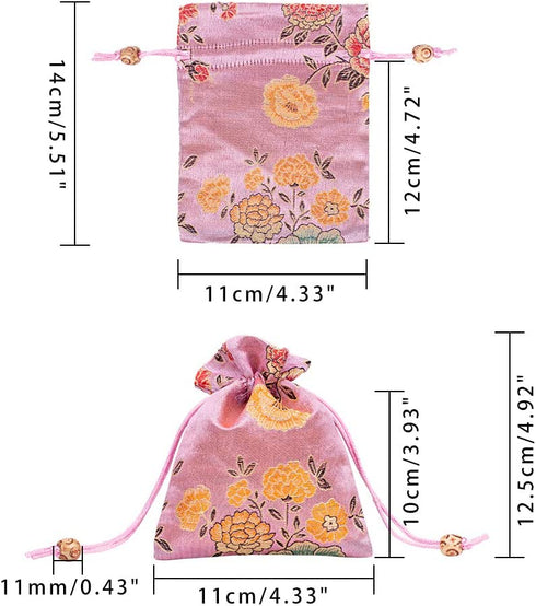 PH PandaHall 9 Color Satin Gift Bags, 5.5"x4.3" Advent Calendar Bags Peony Wedding Favors Bag Drawstring Pouches Coin Purse Gift Bag for Christmas Wedding Favors Baby Shower Candy Jewelry Bags