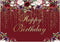 Funnytree 7x5ft Happy Birthday Party Backdrop Burgundy Red Flowers Golden Glitter Floral Photography Background Women Lady Girl Cake Table Decorations 16th 30th 40th 50th 60th Banner Photo Booth