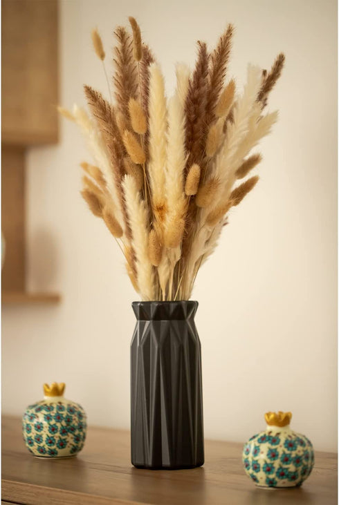 GREAT PEAK 100 Pcs Pampas Grass, 20 Pcs Natural Dried Pampas, 20Pcs White Pampas, 60Pcs Rabbit Tail Grass for Home and Boho Decor, Wedding Flower Arrangement, Fluffy Pampas Tall Grass Bouquet