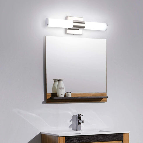 LED Vanity Lights,Joosenhouse Modern Stainless Steel Bathroom Light Fixtures Over Mirror as Make Up Lighting 560lm Daylight Bath Wall Sconces Lamp (8W 15.7inch)