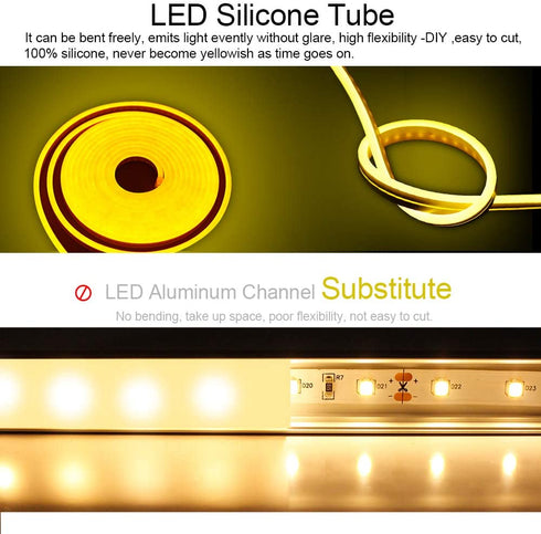 Silicone LED Channel System, LED Aluminum Profile New Substitutes, Soft Bending LED Profile, 5m 13x5mm, Waterproof IP67, Suit for 10mm Flexible LED Light Strip, for Indoor Outdoor Lighting