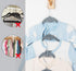 Kids Velvet Clothes Hangers - 30Pcs Baby Hanger Non Slip Space-Saving Cascading Hangers with Rotatable, Grey