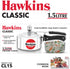 HAWKINS Classic CL15 1.5-Liter New Improved Aluminum Pressure Cooker, Small, Silver