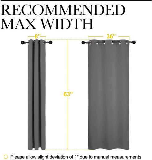 NICETOWN Thermal Insulated Grommet Blackout Curtains for Bedroom (2 Panels, W42 x L63 -Inch, Grey)