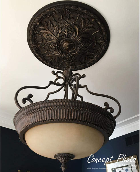 Ekena Millwork CM07ODSSF Odessa Ceiling Medallion, 7 1/2"OD x 1 1/8"P (Fits Canopies up to 2 1/2"), Hand-Painted Spartan Stone