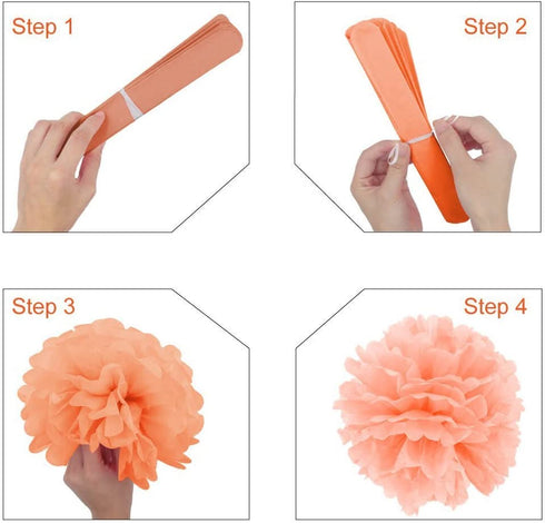 Halloween Party Decoration Kit, Orange Black Pumpkin Paper Garland Lantern Lamp Tissue Paper Pom Poms Flowers €œHappy Halloween Banner for Halloween Party Birthday Event Decorations