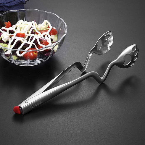 DOITOOL Stainless Steel Kitchen Tongs Cat Paw Tongs Food Serving Tongs Barbecue Cooking Grilling Non Slip Tong Kitchen Utensil Gadgets
