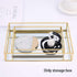 BEYST Glass Mirror Storage Tray, Rectangle Dressing Table Makeup Tray with Gold Wire, Jewelry Perfume Organizer for Vanity, Dresser, Bathroom, Bedroom