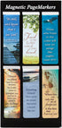 Set of 6 Scenic Nature Inspirational Magnetic Bible Verse Bookmark with Scripture, Size Small 2.3" x .75"