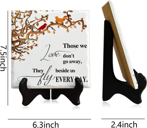 Memorial Gifts for Loss of Mother Loss of Husband Sympathy Gift in Memory of Mom Father Memorial Tile with Black Wood Stand - Condolence/Remembrance/Bereavement/Grief Gifts