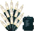 Christmas Lights - Battery Operated String Lights 50 Count Clear LED Mini Lights 8 Modes Green Wire Mini Light Set with Timer for Xmas Tree Wreath Party Indoor Outdoor Decor, Waterproof, Warm White