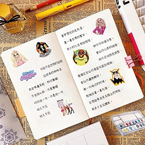 50Pcs RuPaul's Drag Race Stickers Tv Show Stickers Pack, Drag Funny Aesthetic Vinyl Waterproof Stickers for Water Bottles,Laptop,Skateboard,Phone,Computer,Bumper,Car Decals ?Gift for Adults LGBTQ…