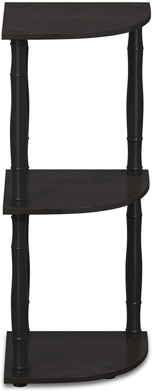 Furinno Turn-N-Tube 3-Tier Corner Display Rack Multipurpose Shelving Unit with Classic Tube, Espresso/Black